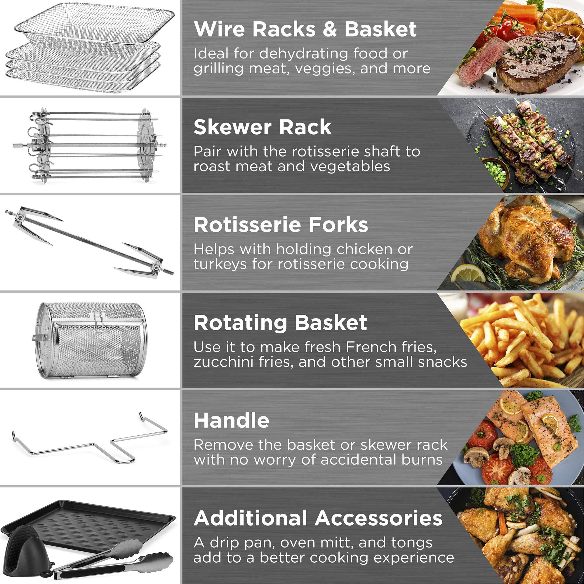 Best Choice Products 16.9qt 1800W 10-in-1 Family Size Air Fryer Countertop Oven, Rotisserie, Dehydrator – White - Image 5